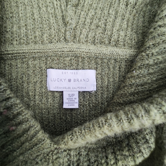 Lucky Brand Knit Sweater; size small; army green - Picture 3 of 9